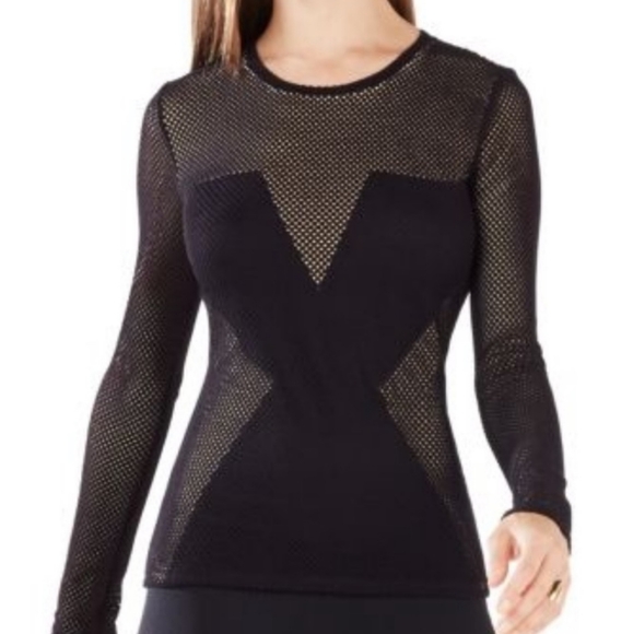 BCBGMaxAzria Tops - BCBGMAXAZRIA black/tan X top. Sz S